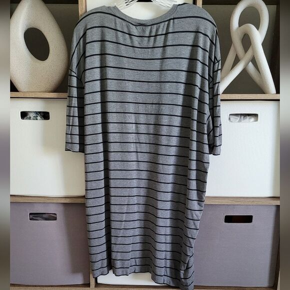 Armani Collezioni Gray Striped Short Sleeve Tee - Picture 7 of 8